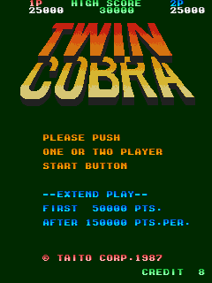 Twin Cobra (World) Title Screen